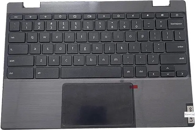 Main image of New Genuine Replacement for Lenovo Chromebook 100E 2nd Gen MTK Laptop Upper Case Palmrest Keyboard Touchpad Assembly Part 5CB0U26489 5CB0X55485, Black, 11.6 inch