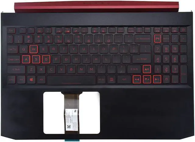 Main image of Replacement for Acer Nitro 5 AN515-54 Laptop Upper Case Palmrest Backlit Keyboard Assembly Part 6B.Q5AN2.001 - OEM