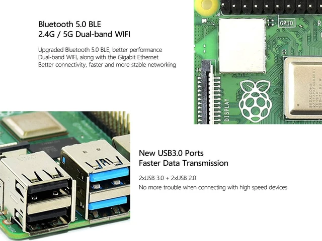 Alt view image 6 of 7 - Waveshare Accessory Compatible with Raspberry Pi 4 Model B 2GB RAM with Powerful Processor Faster Networking Support Dual 4K Output and Different Choice of RAM Comes with a Copper Heat Sink