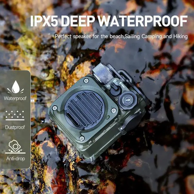 Alt view image 3 of 7 - Muzen Wild Mini Rugged Outdoor Speaker, Bluetooth Portable Speaker with Louder Volume,OTR Magnetic Sticker Speaker Portable Bluetooth Speaker