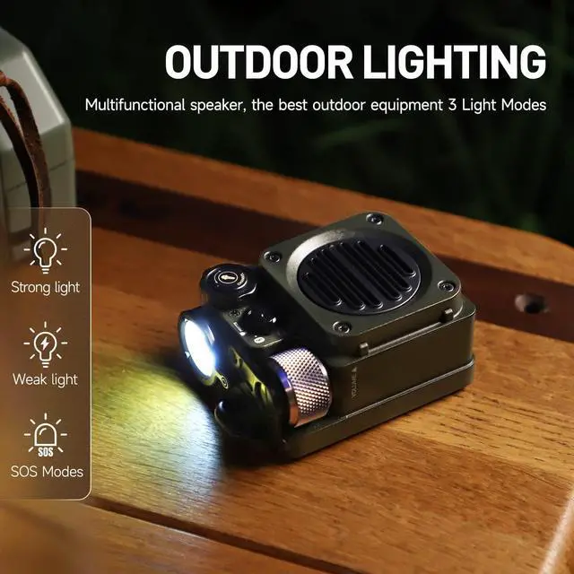 Alt view image 4 of 7 - Muzen Wild Mini Rugged Outdoor Speaker, Bluetooth Portable Speaker with Louder Volume,OTR Magnetic Sticker Speaker Portable Bluetooth Speaker