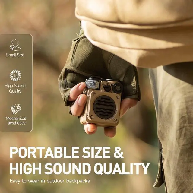 Alt view image 3 of 7 - Muzen Wild Mini Rugged Outdoor Speaker, OTR Magnetic Sticker Speaker Portable Bluetooth Speaker,Apply for Metal Surface, Wireless Bluetooth 5.0
