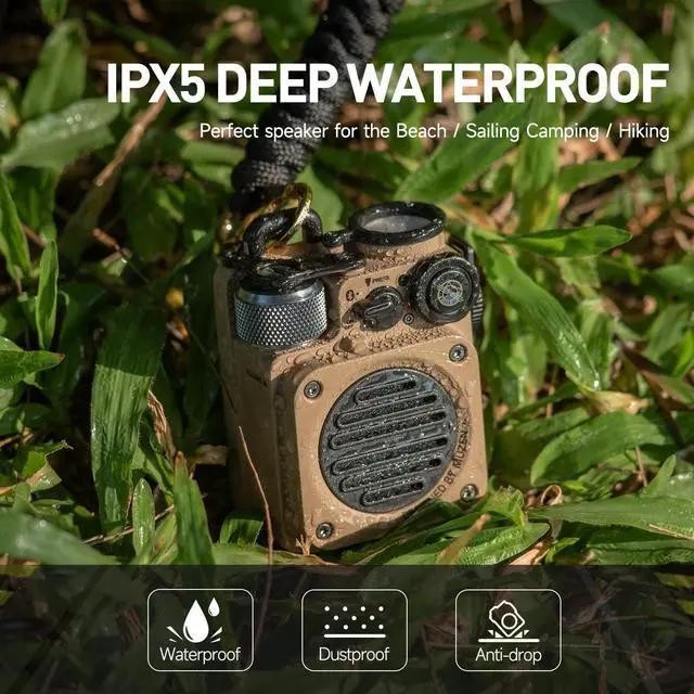 Alt view image 5 of 7 - Muzen Wild Mini Rugged Outdoor Speaker, OTR Magnetic Sticker Speaker Portable Bluetooth Speaker,Apply for Metal Surface, Wireless Bluetooth 5.0