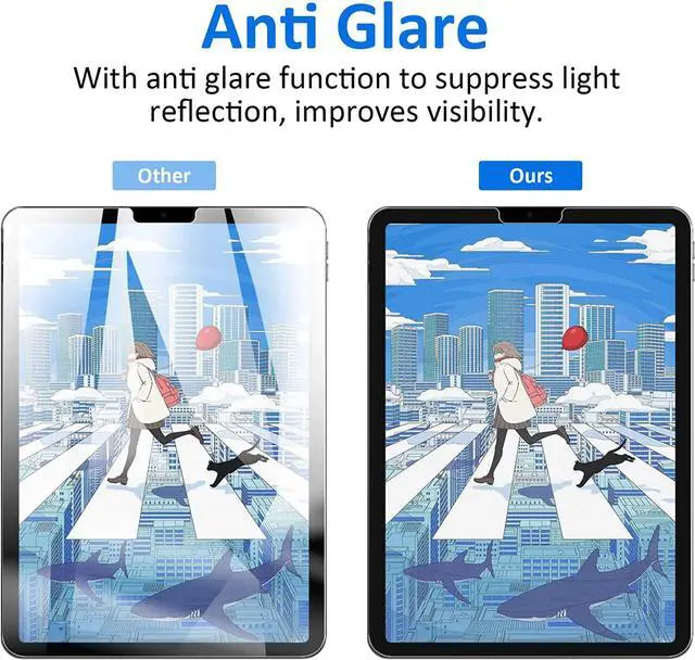 Alt view image 2 of 7 - [2 Pack Matte Glass Screen Protector Compatible with iPad Air 5th Generation 2022 10.9 inch, [Install Frame] Anti Glare/Fingerprint Free/Bubble Free/9H Tempered Glass iPad Air 5