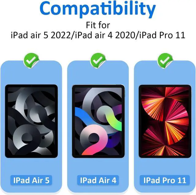 Alt view image 4 of 7 - [2 Pack Matte Glass Screen Protector Compatible with iPad Air 5th Generation 2022 10.9 inch, [Install Frame] Anti Glare/Fingerprint Free/Bubble Free/9H Tempered Glass iPad Air 5