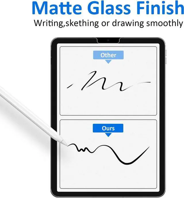 Alt view image 7 of 7 - [2 Pack Matte Glass Screen Protector Compatible with iPad Air 5th Generation 2022 10.9 inch, [Install Frame] Anti Glare/Fingerprint Free/Bubble Free/9H Tempered Glass iPad Air 5