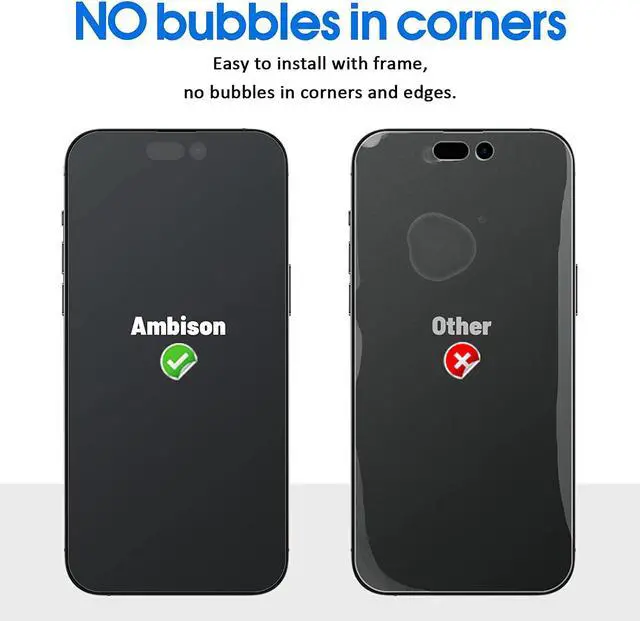 Alt view image 6 of 7 - Ambison [2 Pack Matte Glass Screen Protector Designed for iPhone 14 Pro, Dynamic Island Compatible/Install Frame/Bubble Free/Anti-Glare, 9H Tempered Glass Clear for iPhone 14 Pro 2022 6.1inch