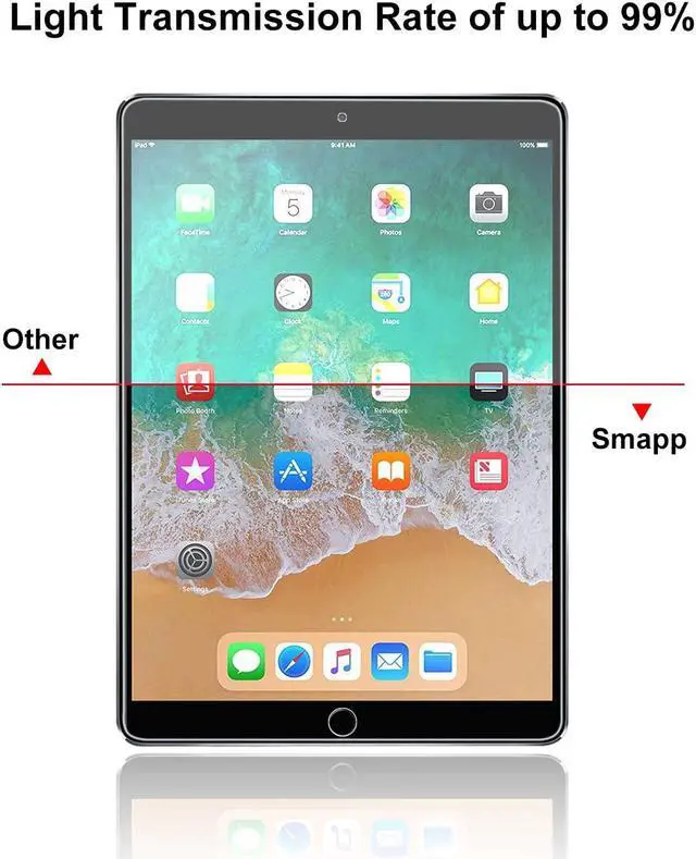 Alt view image 5 of 7 - [2 Pack] IPad 6th Generation iPad 9.7" inch (2018/2017) / iPad Pro 9.7 / iPad Air/iPad Air 2 Screen Protector Glass,SMAPP Tempered Glass Screen Protector - Apple Pencil Compatible/Scratch Resistant