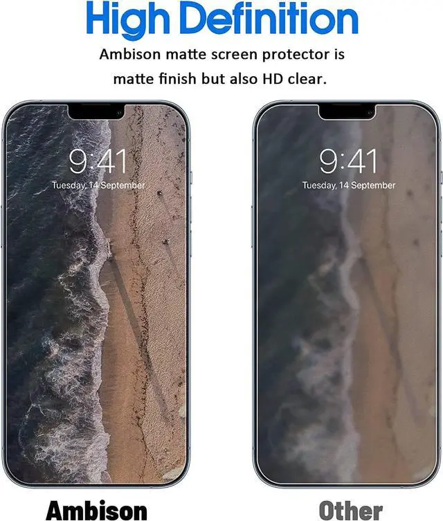 Alt view image 3 of 7 - [2 Pack Matte Glass Screen Protector Compatible for iPhone 13 Pro Max 6.7inch [No Bubbles] [High Definition] Anti-Glare & Fingerprint/Install Frame/iPhone 13 Pro Max 2021