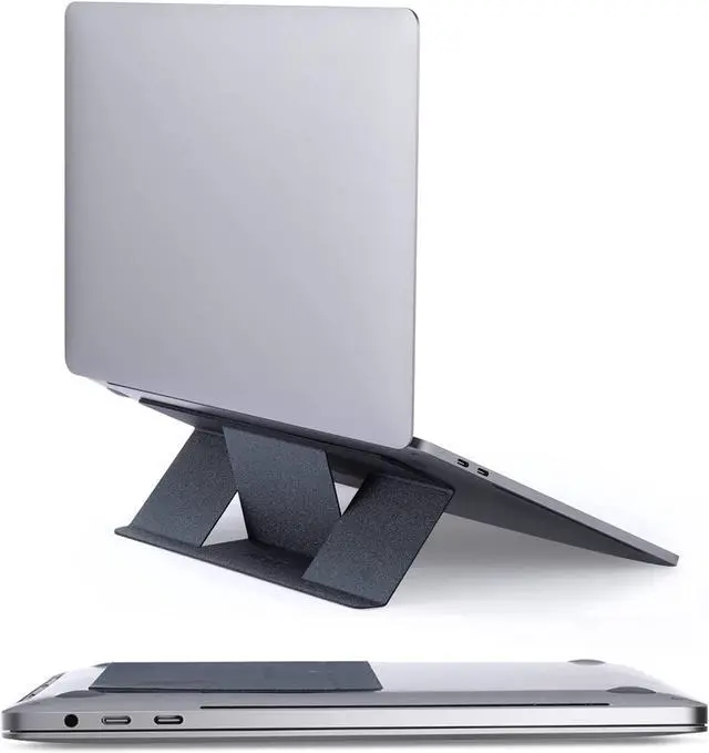 Main image of MOFT Compact Adhesive Laptop Stand 3 Elevation for Ergonomic Viewing, Fits Laptops Without Bottom Vents, Repositionable Residue-Free Computer Desk Stand, Starry Grey