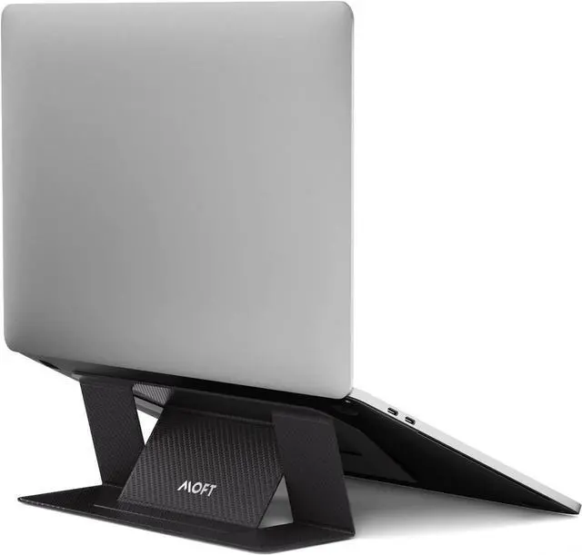 Main image of MOFT Invisible Laptop Stand for Laptops Without Bottom Vents, Lightweight Adhesive 2-Height Repositionable Residue-Free Laptop Desk Stand(CarbonPU-Black)