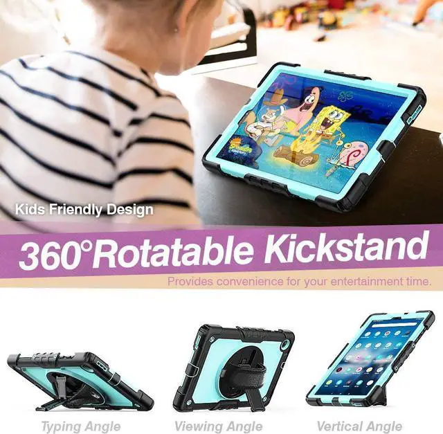 Alt view image 3 of 6 - Case for Lenovo Tab M10 Plus 10.3 Inch 2020 | Lenovo M10 Case with Screen Protector | 3 Layer Shockproof Rugged Durable Rubber Protective Case W/Shoulder Strap for Lenovo TB-X606F/TB-X606X