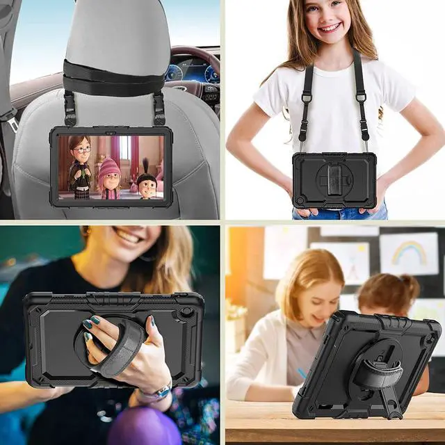 Alt view image 5 of 6 - Case for Lenovo Tab M10 Plus 3rd Gen 10.6 Inch 2022 | TB125FU/TB128FU/TB128XU Case with Screen Protector Pen Holder | 3 Layer Shockproof Rugged Durable Rubber Protective Case W/ Shoulder Strap