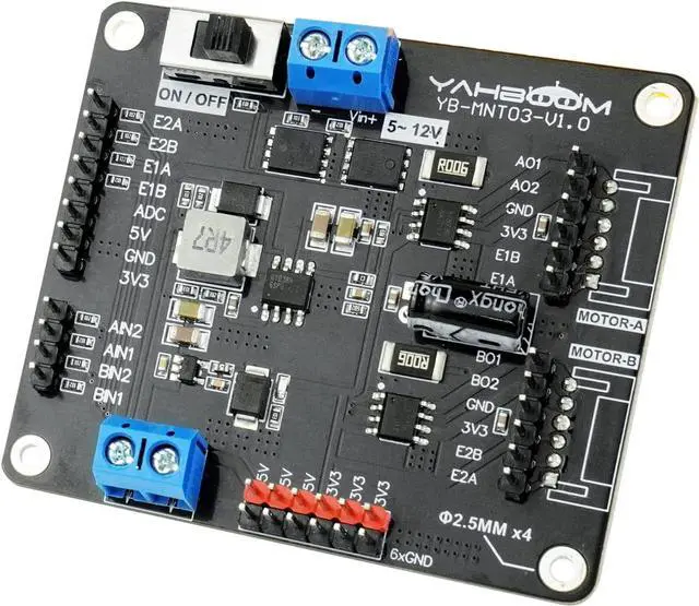 Main image of Yahboom Dual Motor Drive Controller Board Module AT8236 Dual H-Bridge DC Stepper for Arduino Raspberry Pi STM32 (Motor Drive Module)