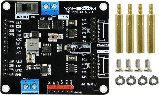 Alt view image 6 of 7 - Yahboom Dual Motor Drive Controller Board Module AT8236 Dual H-Bridge DC Stepper for Arduino Raspberry Pi STM32 (Motor Drive Module)