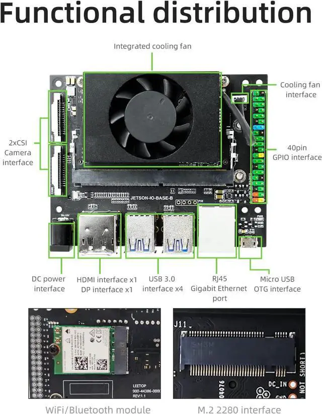 Alt view image 3 of 7 - Yahboom Jetson TX2 NX Development Kit,N-VIDIA TX2 Xavier NX Core Board Module, 2.5 Times The Performance of Jetson Nano
