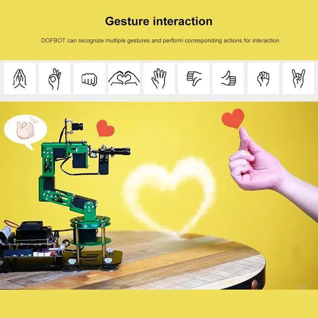 Alt view image 2 of 7 - Yahboom Robotic Arm Raspberry Pi Robot Kit AI Hand Building with Camera 6-DOF Programmable AI Electronic DIY Robot for Adults ROS Open Source (Dofbot with Pi4B(8G))