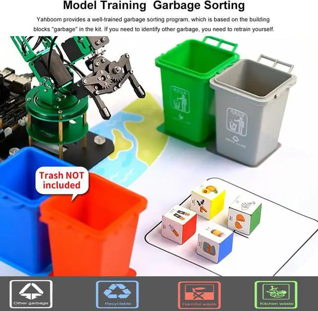 Alt view image 3 of 7 - Yahboom Robotic Arm Raspberry Pi Robot Kit AI Hand Building with Camera 6-DOF Programmable AI Electronic DIY Robot for Adults ROS Open Source (Dofbot with Pi4B(8G))