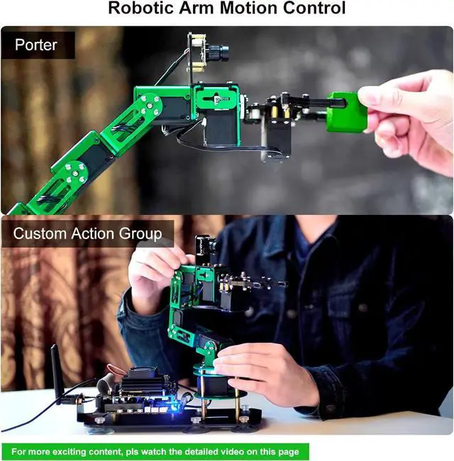 Alt view image 5 of 7 - Yahboom Robotic Arm Raspberry Pi Robot Kit AI Hand Building with Camera 6-DOF Programmable AI Electronic DIY Robot for Adults ROS Open Source (Dofbot with Pi4B(8G))