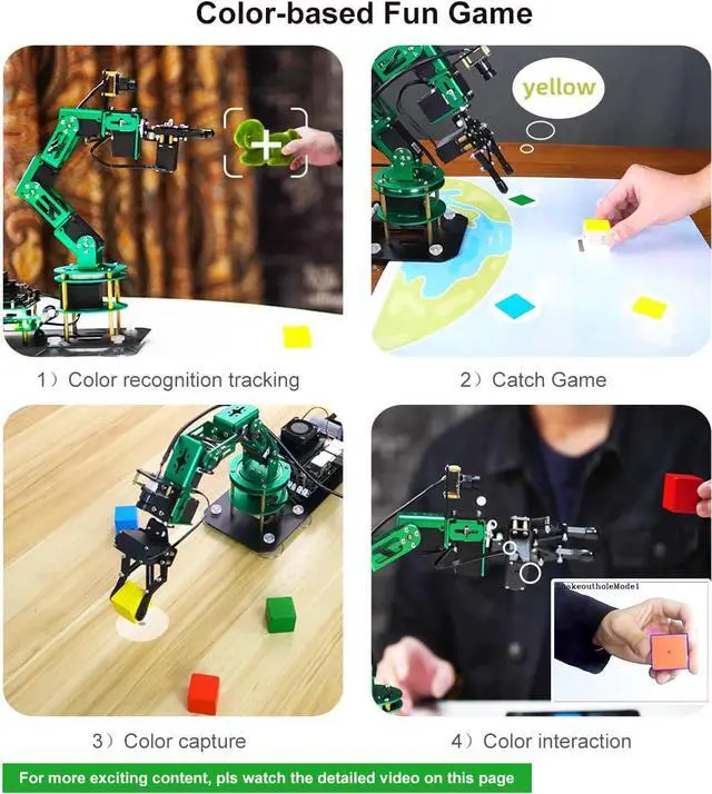 Alt view image 7 of 7 - Yahboom Robotic Arm Raspberry Pi Robot Kit AI Hand Building with Camera 6-DOF Programmable AI Electronic DIY Robot for Adults ROS Open Source (Dofbot with Pi4B(8G))