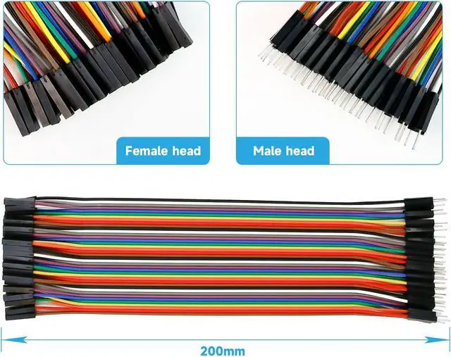 Alt view image 2 of 7 - Yahboom Breadboard Dupont Wire Multicolored Jumper Wires 40pin M-F, 40pin M-M, 40pin F-F, 3PCS 830 Point Solderless Prototype PCB Board for Arduino Raspberry Pi Electronic Project