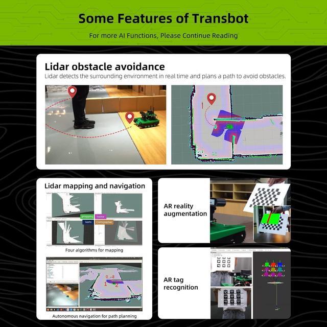 Alt view image 4 of 7 - Yahboom Jetson Nano AI Robotic Kit with Silan A1 Radar ROS Smart Tank Car DIY Robot Arm Kit for Adults SLAM Build Maps, Autonomous Navigation, 7-inch Touch Screen & Depth Camera Optional