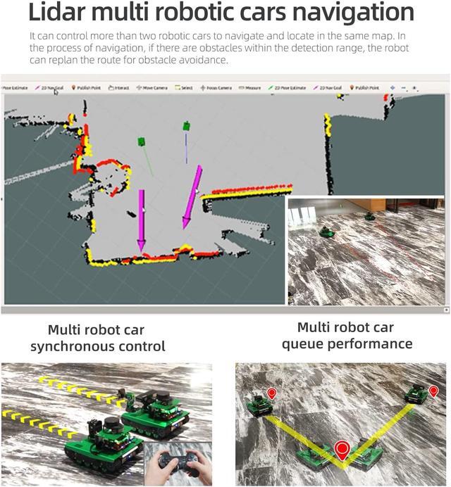 Alt view image 7 of 7 - Yahboom Jetson Nano AI Robotic Kit with Silan A1 Radar ROS Smart Tank Car DIY Robot Arm Kit for Adults SLAM Build Maps, Autonomous Navigation, 7-inch Touch Screen & Depth Camera Optional