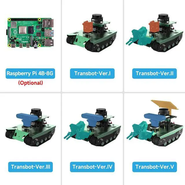 Alt view image 2 of 7 - Yahboom Raspberry Pi 4B AI Robot ROS Tank Kit Transbot with Somatosensory Depth Camera 3D Scanner ROS Robotics Coding 2D 3D Mapping Navigation Electronics Building Kit for Adult