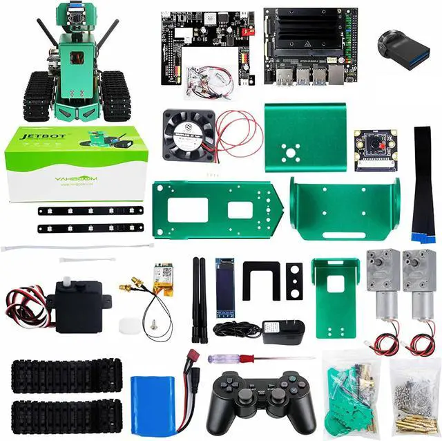 Alt view image 2 of 7 - Yahboom Jetson Nano Robotic Developer Kit AI Smart Robot for Adults Camera Programmable Electronics Project for 4GB Autopilot Object Tracking Face Color Recognition (with Jetson Nano 4GB SUB)