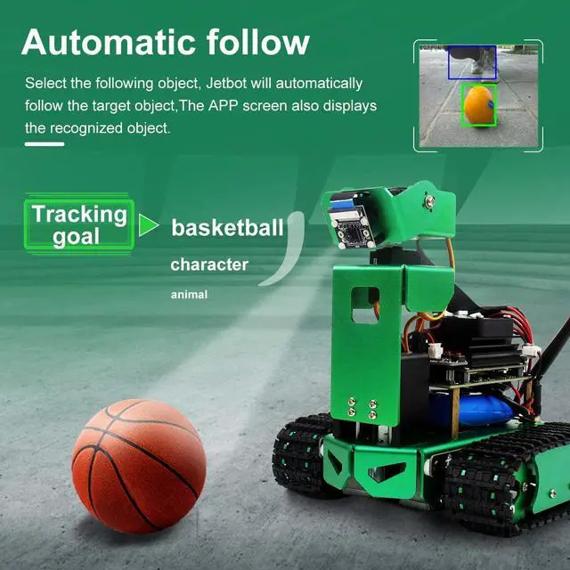 Alt view image 5 of 7 - Yahboom Jetson Nano Robotic Developer Kit AI Smart Robot for Adults Camera Programmable Electronics Project for 4GB Autopilot Object Tracking Face Color Recognition (with Jetson Nano 4GB SUB)