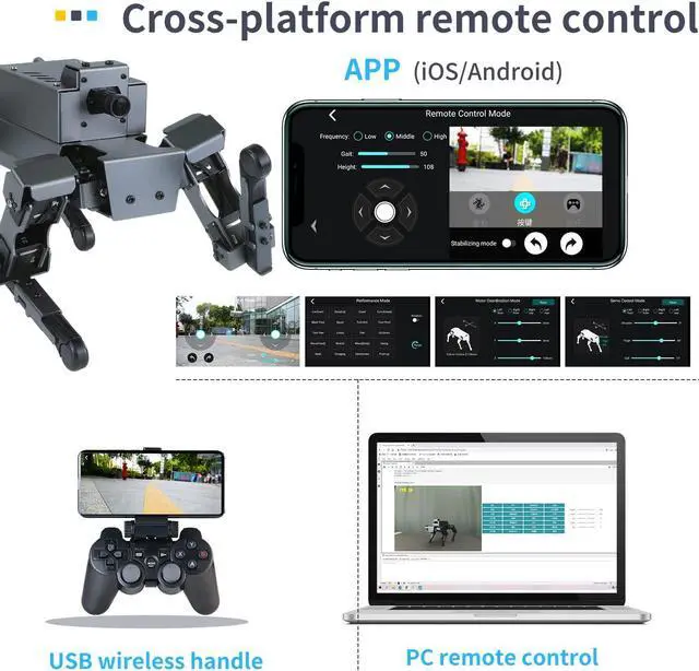 Alt view image 6 of 7 - Yahboom Adults AI Smart Robot Raspberry Pi Robot Dog Python Programmable 12 Joints Bionic Mechanical Dog DOGZILLA