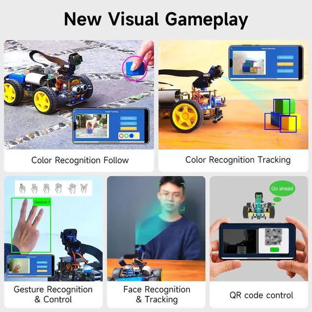 Alt view image 4 of 7 - Yahboom 4WD Robot for Raspberry Pi 4B 3B+, DIY Car Kit with CameraUltrasonic Sensor etc,Python Programming Electronic AI Robotic Kit for Teens and Adults(Raspbot with Raspberry Pi 4B(4G))