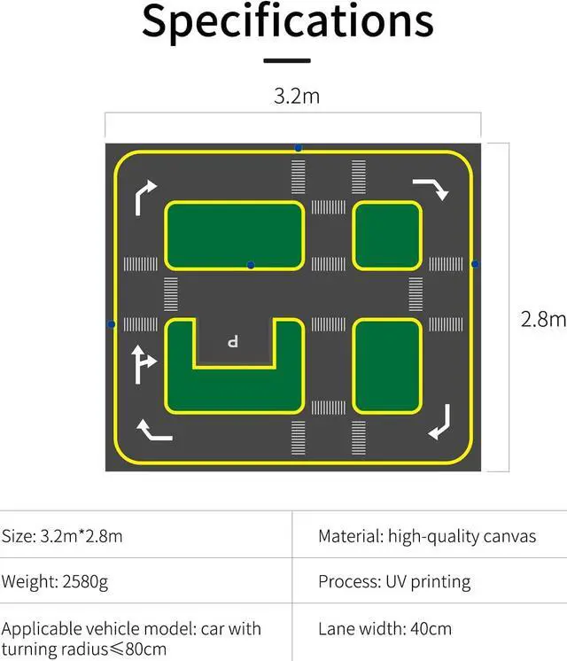 Alt view image 4 of 7 - Autopilot Curve Map Runway Model Training for Robot AI Visual Recognition Track for Competition\Unmanned Driving(125 X 110in)
