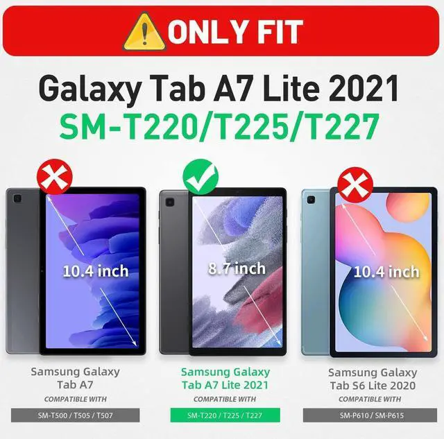 Alt view image 2 of 7 - Galaxy Tab A7 Lite Case 2021 8.7 inch with Screen Protector, 360 Swivel Stand/Hand Strap, Pen Holder, Shoulder Strap Shockproof Silicone Case for Galaxy Tab A7 Lite(SM-T220/T225/T227), Blue