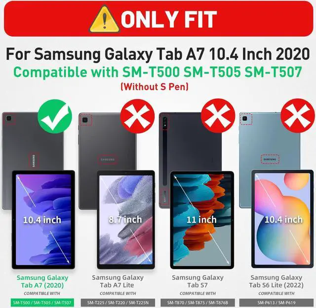 Alt view image 2 of 7 - Samsung Galaxy Tab A7 Case 10.4 Inch 2020 with Screen Protector Pen Holder, [360 Degree Swivel Stand & Hand Strap]&Shoulder Strap, Shockproof Durable Case for Samsung SM-T500/T505/T507, Pink
