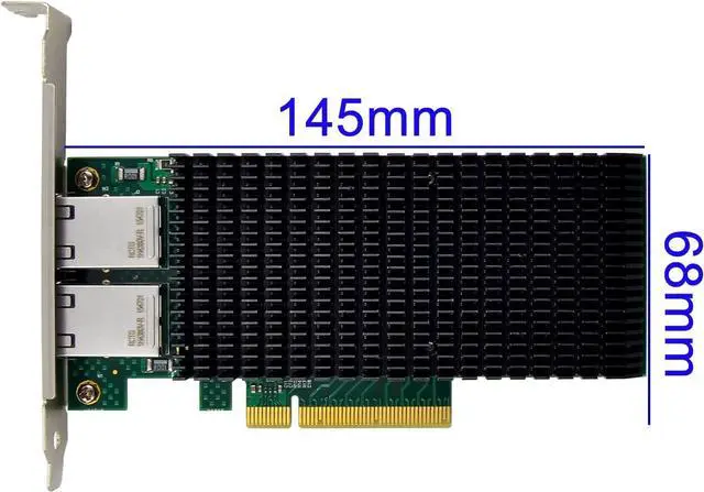 Alt view image 3 of 7 - Dual PCIe X8 10G Network Server Converged Card NIC with Intel X540-AT2 Chip,Compare to X540-T2, PCI Express 10Gbase-T LAN Adapter
