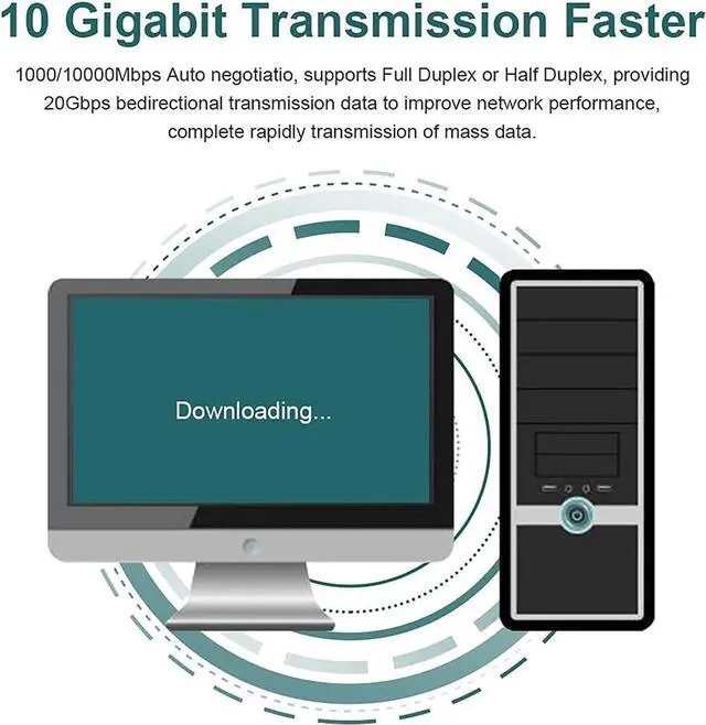 Alt view image 5 of 7 - Dual PCIe X8 10G Network Server Converged Card NIC with Intel X540-AT2 Chip,Compare to X540-T2, PCI Express 10Gbase-T LAN Adapter