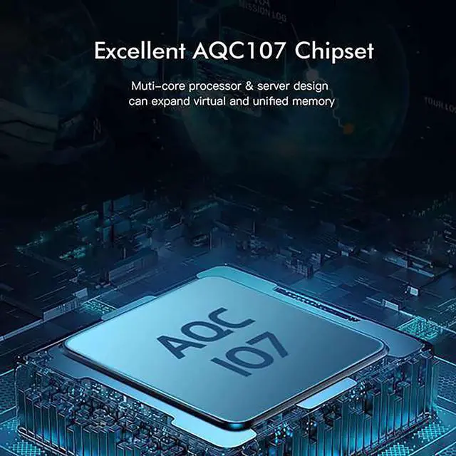 Alt view image 4 of 7 - 10G PCIe Network Card NIC Adapter with AQC107 Chipset +3ft Cat8 Ethernet Cable 10GB/5GB/2.5GB/1000M PCI Express Gigabit Ethernet Card RJ45 LAN Controller Support PXE