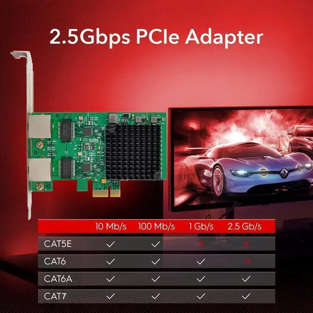 Alt view image 5 of 7 - Dual-Port 2.5GBase-T PCIe Network Adapter RTL8125B 2500/1000/100Mbps PCI Express Gigabit Ethernet NIC Card RJ45 LAN Controller
