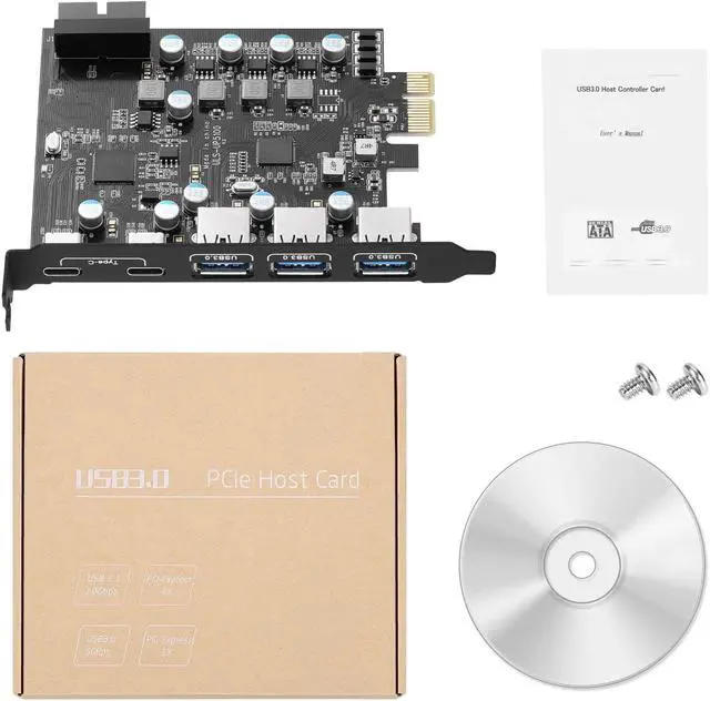 Alt view image 7 of 7 - PCI-E to Type C (2), Type A (3) USB 3.0 5-Port PCI Express Expansion Card with Internal USB 3.0 19-Pin Connector for Windows Mac Pro (UP5100)