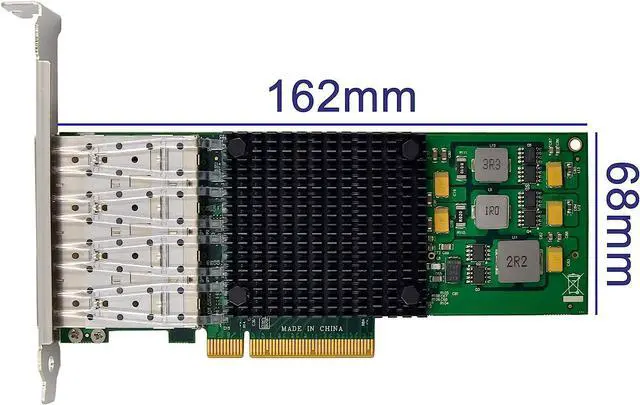 Alt view image 4 of 7 - 10Gb PCI-e 3.0 X8 NIC Network Card,Quad- SFP+ Port, with Broadcom BCM57840 Controller, PCI Express Ethernet LAN Adapter Support Windows Server/Linux/VMware