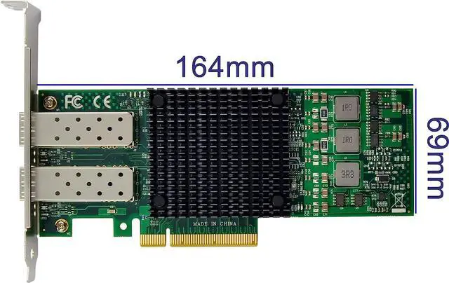 Alt view image 5 of 7 - Dual-SFP+ Port 10Gb PCI-e 3.0 X8 NIC Network Card with Broadcom BCM57810 Controller, PCI Express Ethernet LAN Adapter Support Windows Server/Linux/VMware