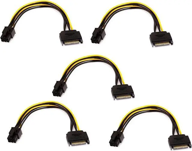 Main image of 15pin SATA Power to 6pin PCI-e PCI Express Adapter Cable Video Card