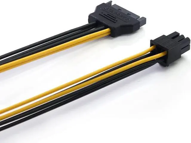 Alt view image 6 of 7 - 15pin SATA Power to 6pin PCI-e PCI Express Adapter Cable Video Card