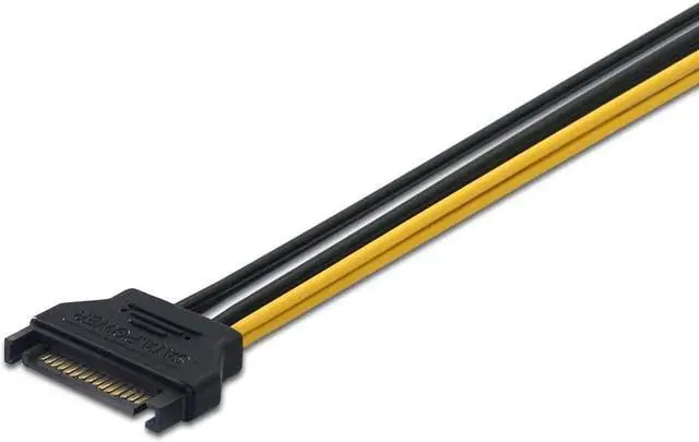 Alt view image 3 of 7 - 15pin SATA Power to 6pin PCI-e PCI Express Adapter Cable Video Card