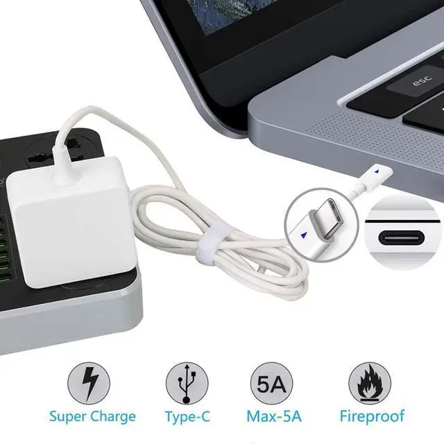 Alt view image 6 of 6 - USB C Type-C AC Charger for Dell LA65NM170, DA30NM150, LA45NM150, 02YKOF, Dell XPS 12 9250, Dell Latitude 11 5175, Latitude 12 7275, Latitude 13 7370, Latitude 14 5480 65W Type C Power Supply Adapter