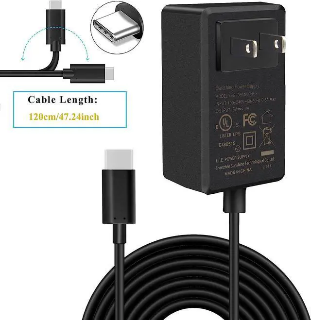 Alt view image 4 of 7 - Raspberry Pi 4 Power Supply, 20W 5V 4A USB C Power Adapter Type C Charger UL Listed Support Raspberry Pi 4 Model B/Orange Pi 5/NASPi/DACPi/X-C1/X825/X735/X728/X708/X703 - OEM