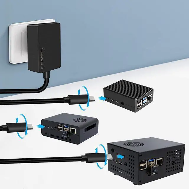 Alt view image 7 of 7 - Raspberry Pi 4 Power Supply, 20W 5V 4A USB C Power Adapter Type C Charger UL Listed Support Raspberry Pi 4 Model B/Orange Pi 5/NASPi/DACPi/X-C1/X825/X735/X728/X708/X703 - OEM