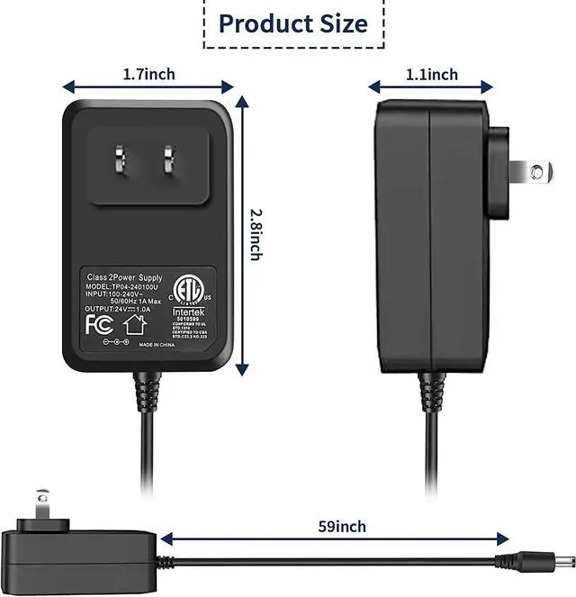 Alt view image 3 of 7 - 100V-240V to 24V 1A AC/DC Switching Power Supply Adapter with 5 Selectable Adapter Plugs - OEM