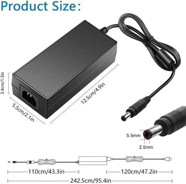 Alt view image 2 of 7 - 5V Power Supply 5 Volt 10A 50W AC 100V ~ 240V to DC Power Adapter Converter Transformer 5.5x2.5mm Plug for WS2812B WS2811 LED Pixel Strip Light Controller Raspberry Pi Webcam Router USB-HUB - OEM